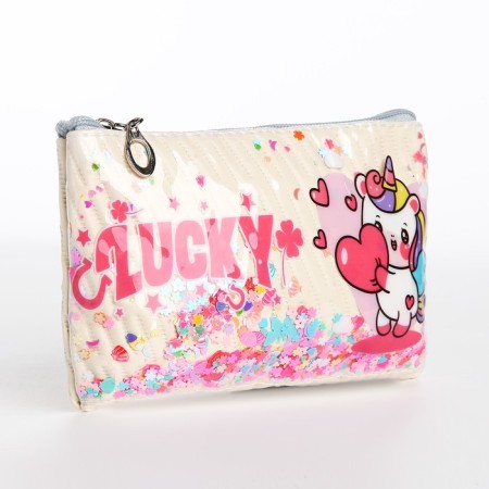 Lightning cosmetic bag, beige color