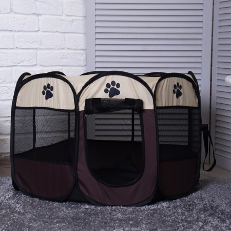Animal aviary, tent, 8 walls, 70 x 40 cm, brown-3