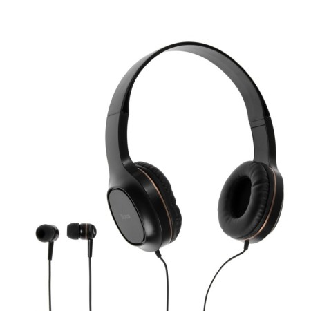 Hoco W24 headphone set, wired, overhead + vacuum, wired, golden-1