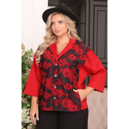 Female jacket, size 54, red color-6
