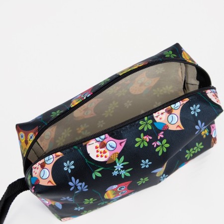 Cosmetic bag with lightning, black color-2