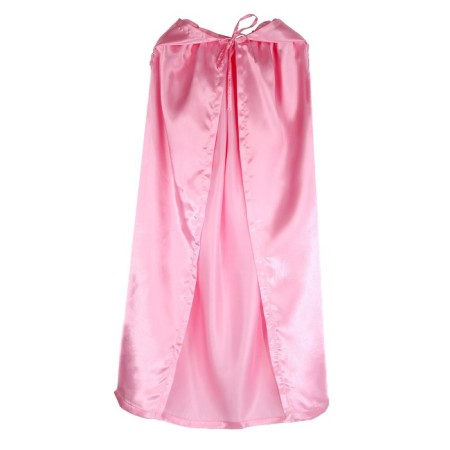 Carnival cloak adult, atlas, pink color, length 120cm-3
