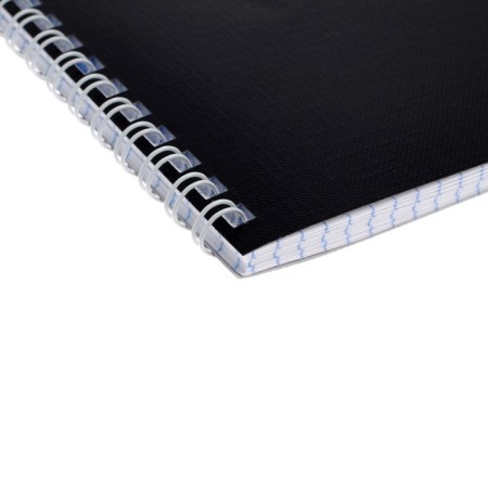 Notebook of 48 sheets in a cage, on the crest of Metallic "Black", Bumvinyl-5