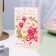 Postcard "Happy Birthday!" Congrev, embossing, white-pink flowers, 12.5 x 19.4 cm