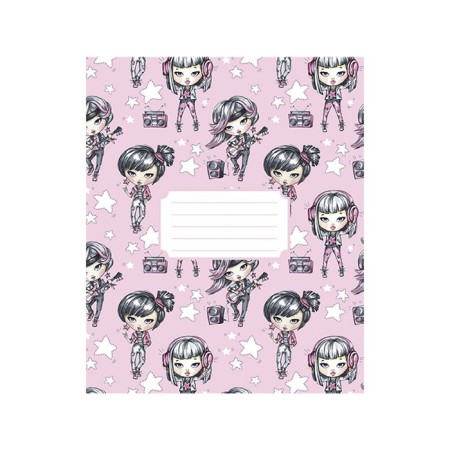 Notebook 12 sheets in the "on style" line, cover shaking cardboard, VD-psy, block No. 2 (gray sheets), mix-4