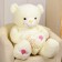 Soft toy "Bear" with a heart, 115 cm, white color