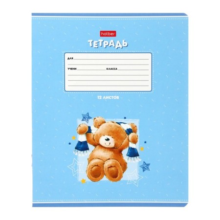 Notebook 12 sheets in a cage on a clip "Funny Bear", mix-6