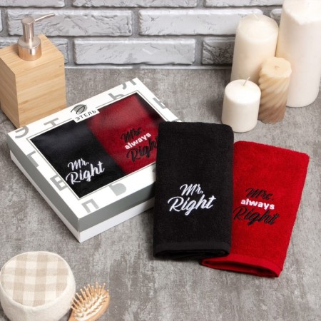 Set of towels Ethel Right 30x60 cm-2 pcs, 100% cotton, 340g/m2