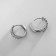 Cooping earrings contemplation, white color in silver, d = 1.8 cm