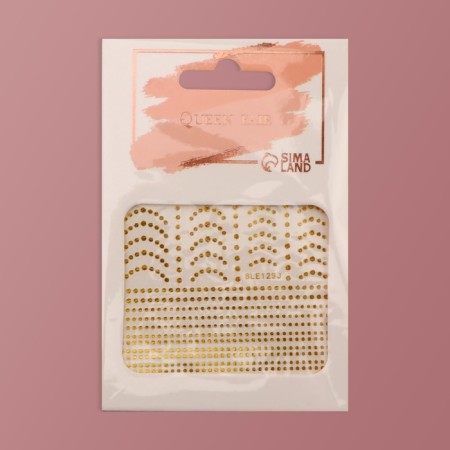 Nail stickers "bead", golden color-3