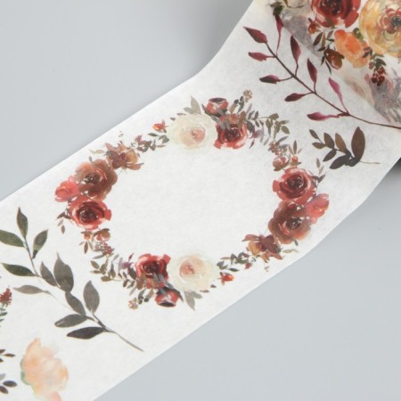 Adhesive tape Paper "Autumn flowers" width 5.4 cm winding 3 m 5.4x3.8x3.8 cm-2