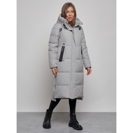 Coat insulated winter female, size 44, color gray color-1
