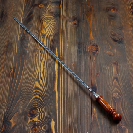 Shampoo with a wooden handle, working length - 60 cm, width - 10 mm, thickness - 3 mm with a pattern-1