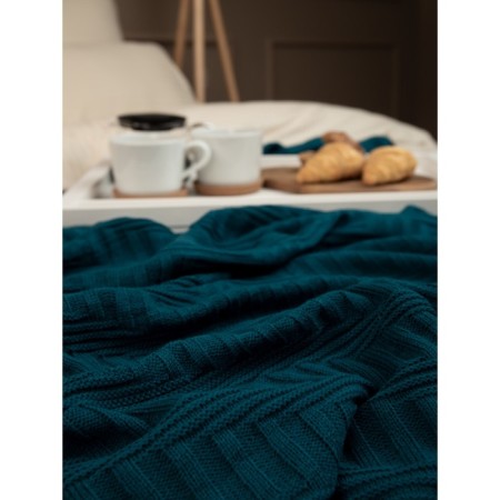 Buenas noches blanket, size 150x200 cm, turquoise color-3