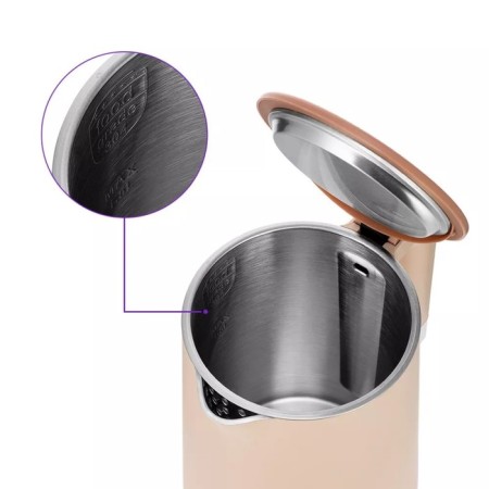 Electric ketta KitFort KT-6662-1, plastic, Metal flask, 1.5 l, 2200 watts, beige-3