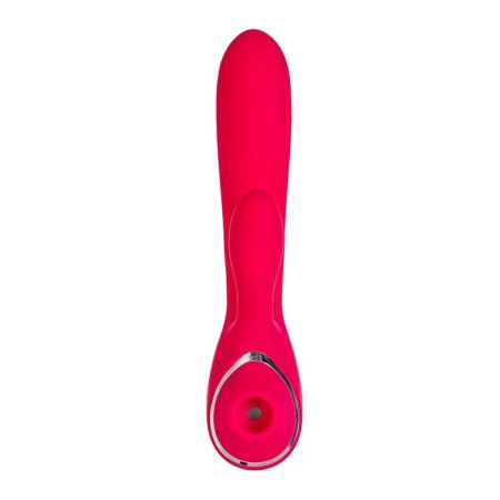 Vibrator with clitoral and vacuum stimulations Jos Doobl, 20 cm, silicone, pink color-1