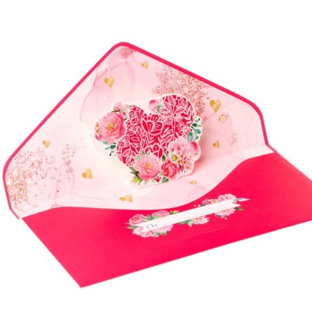 Envenue for money "On the wedding day!" cutting, part inside, hearts, 9.3x19 cm-1