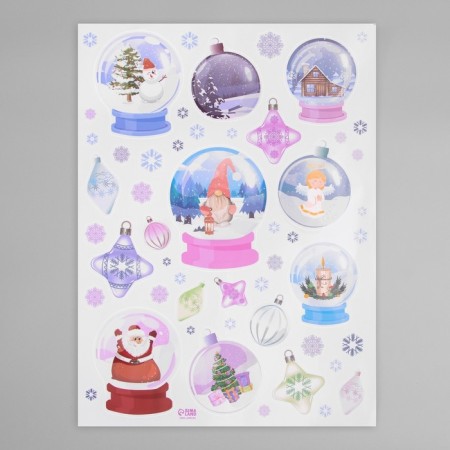 New Year sticker interior color "Snow Balls" 30x40 cm-2
