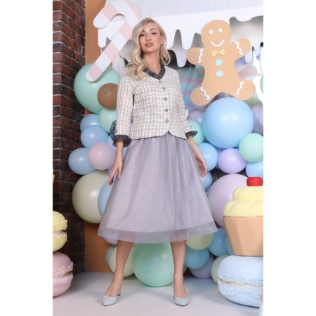 Female skirt, size 46, gray color-4