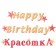 Girland "Happy Birthday, Beauty!" Golden letters, 430 cm