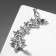 Earring "Kaff" Ten stars with rhinestones, white color in silver