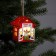 Christmas tree toy "House with a deer", from batteries, a glow of warm white