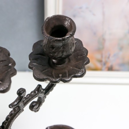 Cast iron candle for 5 candles "royal" black 43x29x29 cm-2