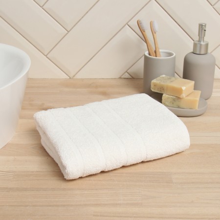Lovelife "Lines" towel 50*90 cm, col. White, 100% cotton, 400 g/m2