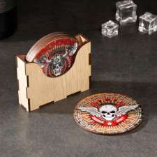 A set of stands for glasses in a holder, 6 pieces, 