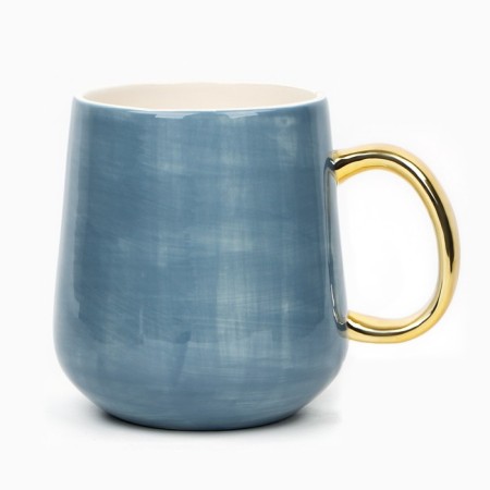 New Year! New Year's ceramic Penguin mug, 600 ml, blue color-3