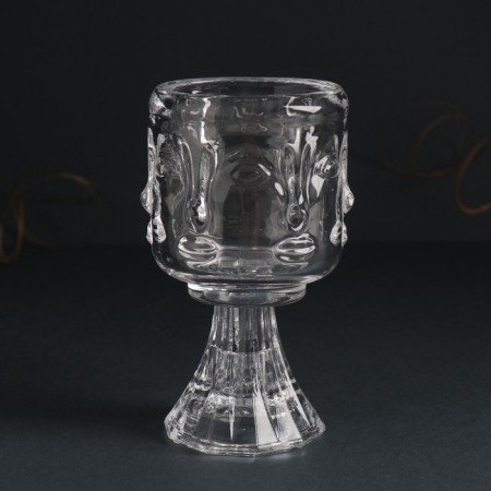 Glass of glass per 1 candle d = 5 cm "face" transparent 7x7x12.5 cm-2