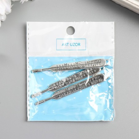 Decor for creativity Metal "Thermometer" silver 7.1x0.9 cm-2