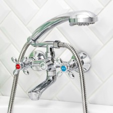 Смеситель для ванны BOOU BA5318-2-B702, излив 105 мм, душевой набор, латунь, хром