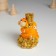 Polystone souvenir "Orange snakes with flowers on coins" 6x5.8x8.8 cm