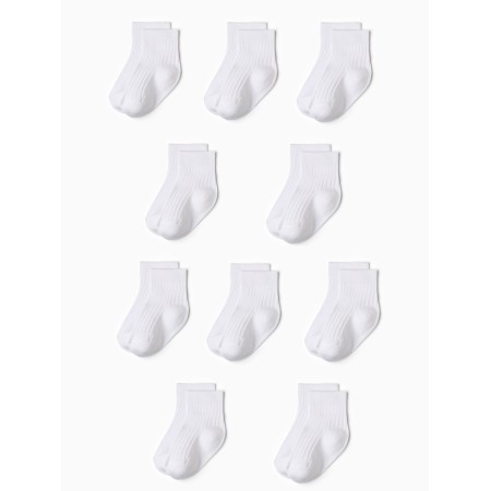 Набор носков Крошка Я BASIC LINE, 10 пар, 6-8 см, белый