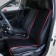 Kittens in the front seat, velor, size 35 x 130 cm, black with red edging