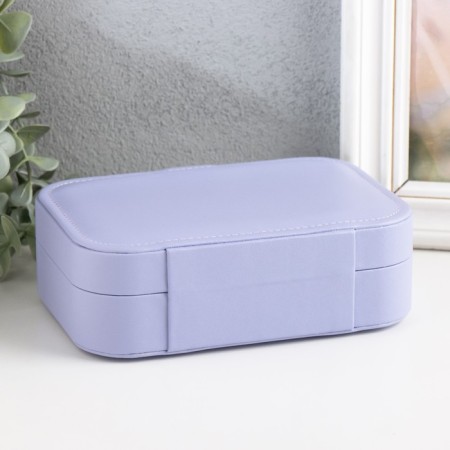 Casket to the leatherette for jewelry "Matte surface" Lilac 16x11x5 cm-3