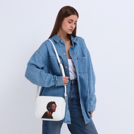 Women's bag over the shoulder Textura, small, white color-8