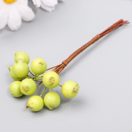 Decor for creativity "Berries light green" 1 bouquet = 10 berries d = 1 cm 10 cm-1