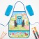 Apron with sleevens Blue Tractor "Merry Farm", 49x39 cm