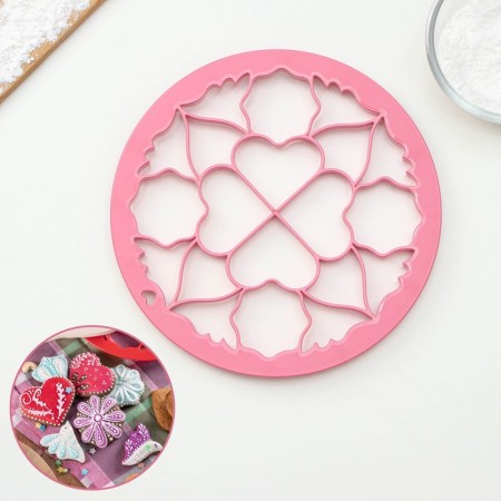 Love cookies form, pink color