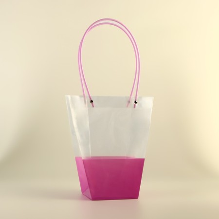 Bag for flowers is transparent, moisture -resistant, lilac, 26x24x12 cm-1