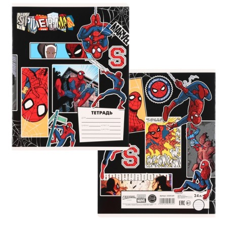 Notebook in a line of 24 sheets, 5 types of mix, cover coated cardboard, spider-man-2