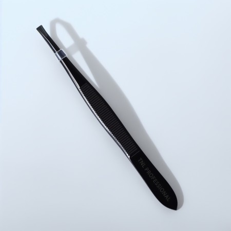 Direct tweezers, narrow, 8.5 cm, black color-4