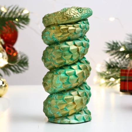 Figure "Twisted" Green with gilding, 10x5cm-2