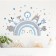 Sticker Plastic Interior color "Cute beasts on the rainbow" gray-blue 30x90 cm