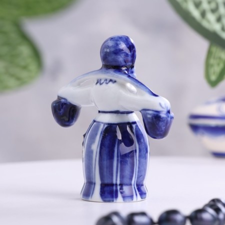 Souvenir "Woman with a rocker", 6.5 cm, gzhel-2