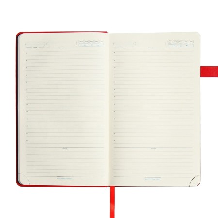 Diary of a low -up A5, 136 Premier sheets, solid cover, artificial leather, lies, magnetic refuge, beige block 70 g/m2, red-12
