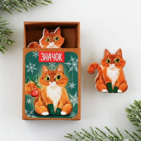 New Year's icon in the box "Cat", for the New Year, 5 x 4 cm-1