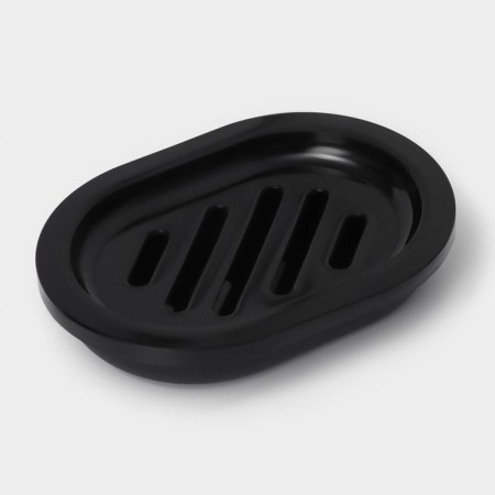 Set for the bathroom “Standard”, 4 items: soap dispenser, soap dish, 2 cups, 24 × 8 × 17 cm, black color is black-9